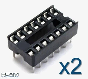 2x support socket circuit intégré 14 pins broches DIP support integrated circuit - Foto 1 di 5