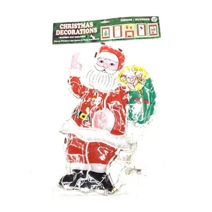 Lighted Santa Window Hanging Door Hanging Suction Cup New Old Stock Xmas - Picture 1 of 5