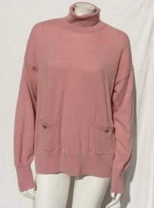 $248 KATE SPADE US Women’s L Dusty Pink Turtleneck Pocket Sweater Pullover Top - Picture 1 of 6