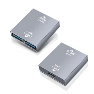 USB C to USB Splitter USB C Female to Dual USB 3.0 Female 10A Fast Charging A... - Picture 1 of 6