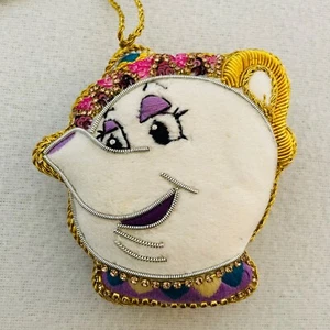Disney Parks Store Mrs. Potts Beaded Tree Ornament Beauty and the Beast NWT - Picture 1 of 1