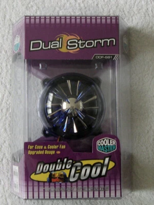 Cooler Master Dual Storm PC Fan LED Cooler Speed Control DDF-S81 NOS Unopened - Image 1 of 4