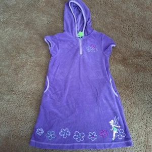 Disney Store Girls Purple Tinkerbell Terry Swim Cover Up M  - Picture 1 of 4