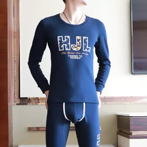 Men Winter Thermal Long Johns Set Fleece Lined Pajamas Underpants Winter Clothes - Picture 1 of 17