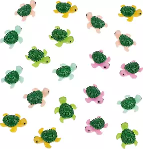 20 Pcs Miniature Turtles Multicolored Mini Turtle Decor Tiny Turtles Miniature T - Picture 1 of 12
