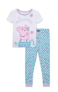 Pijama Peppa Pig Niñas Algodón Ajustado Talla 3T Nuevo con Etiquetas Pj Sirena Juego de Ropa de Dormir - Imagen 1 de 2