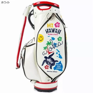 BLUE TEE Golf Hi HAWAII CartBag CB-020 9type 46ich 4.2kg White/Red - Picture 1 of 9