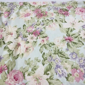 Martha Stewart Shower Curtain Rose Lilly FLoral Vtg Green Fabric Cottagecore Y2K - Picture 1 of 5