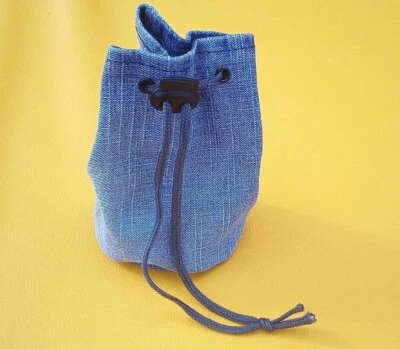 Denim Blue Pocket 13cm, Cloth Coin Pocket Money Keys Small Things, Handmade - Изображение 1 из 4