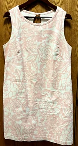 Talbots Pink & White Floral Sleeveless Knee Length Sheath Dress - Size 14 Petite - Picture 1 of 12