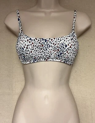 Nuevo sin etiquetas Top de Bikini Bralette Bralette Manchas Coloridas en Blanco Talla Regular Pequeña Hilaración Foto 1 de 4