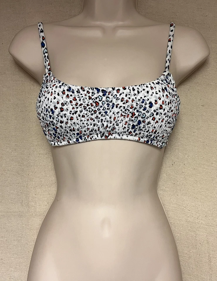 Nuevo sin etiquetas Top de Bikini Bralette Bralette Manchas Coloridas en Blanco Talla Regular Pequeña Hilaración Foto 1 de 4