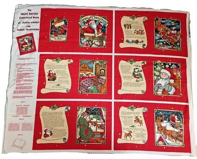 Night Before Christmas Fabric Sewing Book Cut & Sew Pattern panel Susan Winget - Image 1 of 4