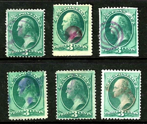 Billete de Washington de 3 centavos de colección de lujo color 1871-1883 EE. UU. 13B12 - Imagen 1 de 3