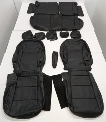 Черные кожаные чехлы на сиденья для Nissan Kicks S SV SR 2020-2024 KR307 - Изображение 1 из 4