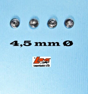 HEADLIGHT 4,5 MM 4 UNITS CHROME FRAME ENGRAVED LENS RESIN KIT FERRARI ALFA ASTON - Imagen 1 de 1