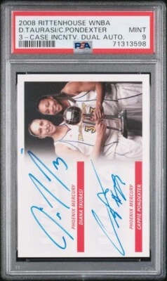 2008 Diana Taurasi Cappie Pondexter Phoenix Mercury WNBA Autograph Auto PSA 9 - Image 1 of 2