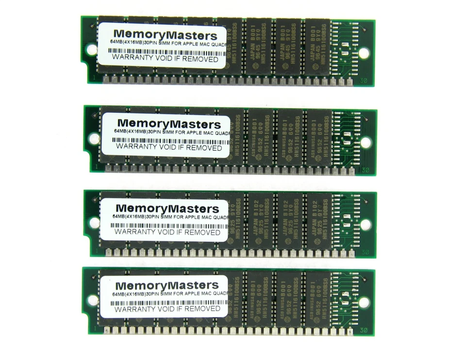 4x 16MB 64MB 30pin 16x8 SIMMs RAM MEMORY 60ns for APPLE Performa Quadra - Image 1 of 1