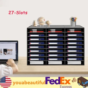 27 Slots File Sorter Literature Organizer Mail Paper Storage Holder Open Design - Picture 1 of 18
