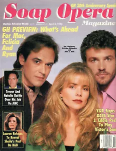SOAP OPERA MAGAZINE April 6 1993 Jon Lindstrom Kristina Wagner John J. York - Imagen 1 de 3