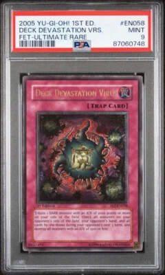 2005 Yugioh! Deck Devastation Virus FET-EN058 1st Ed Ultimate Rare PSA 9 - Image 1 of 2