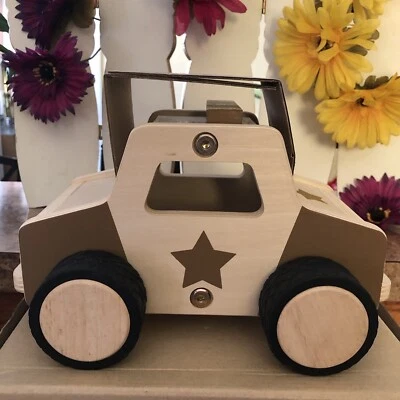 Coche de policía de madera artesanal guía nuevo Foto 1 de 4