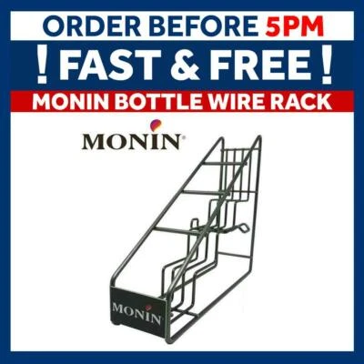 Monin Coffee and Cocktail Syrup 4 Bottle Wire Rack - Fits 750ml and 1l bottles