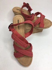 Women’s Minnetonka HALEY Coral Leather Anklet Wedge Espadrille •Size 10 *NWOB - Picture 1 of 10