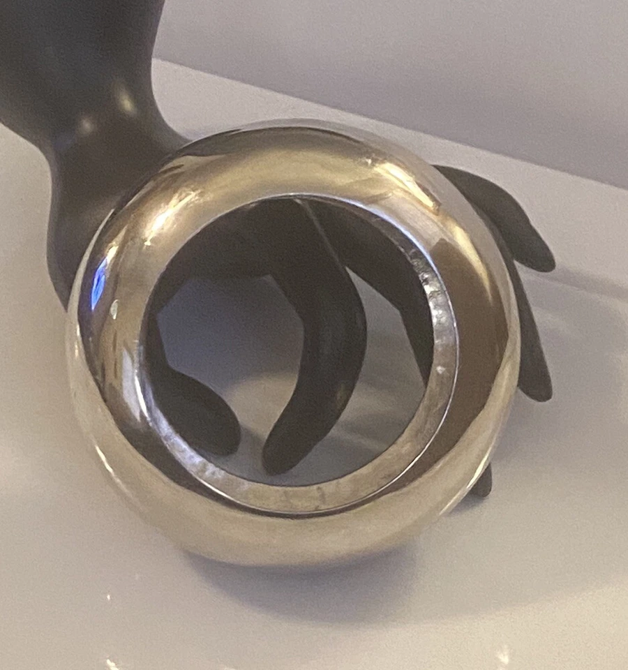 ALEXIS BITTAR 签名液体银色金属镜面色调圆顶大手镯手链 — 第 1/4 张图片