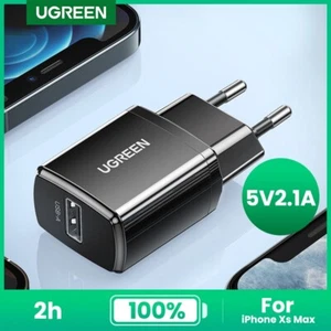 UGREEN 5V 2.1A Chargeur USB Mini Adaptateur Mural Rapide EU pour iPhone 8 11 X Samsung - Photo 1 sur 7