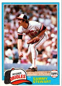 1981 Topps Sammy Stewart #262 Baltimore Orioles