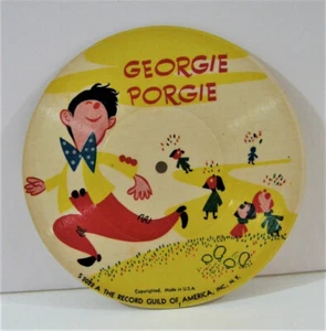 Vintage 6 1/2" Picture Record Guild of America Georgie Porgie & Ride A Cockhorse - Picture 1 of 2