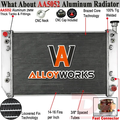 4 Row Aluminum Radiator For 1994-1998 Chevy P30 GMC P3500 5.7L V8 Engine Foto 1 de 4