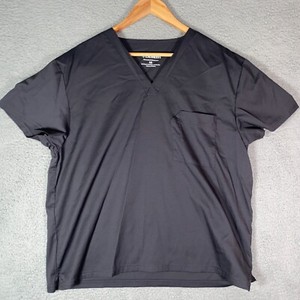 Elements Scrub Top Adult Large Gray Pockets Mens
