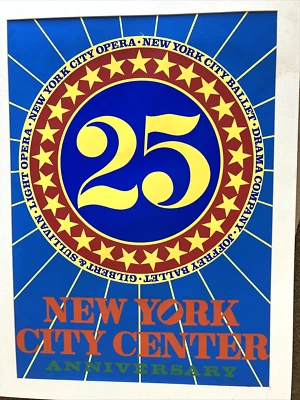 Robert Indiana - Centro da cidade de Nova York 25º aniversário tela de seda assinada e entorpecida - Imagem 1 de 4