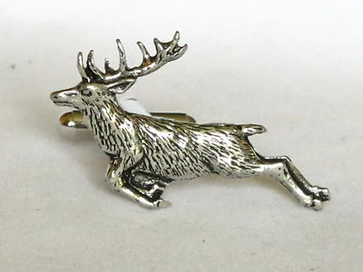 Leaping Stag Pewter Cufflinks Deer Springing Fine  Gift Mens Jewellery Boxed Foto 1 de 4