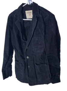 Vintage Fossil Womens 3 Button Blazer Size Small Black 100% Cotton READ - Picture 1 of 6