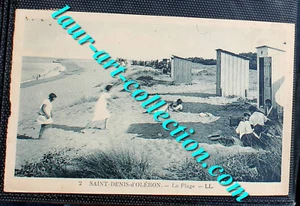 CPA ANIMÉ 17 SAINT DENIS D'OLERON LA PLAGE 1935 CARTE POSTALE MER OCEAN CHARENTE - Foto 1 di 1