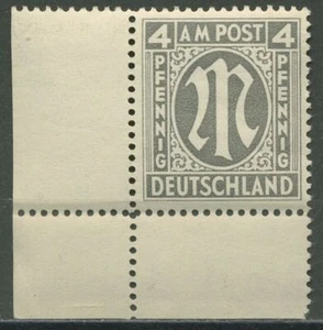 Bizone 1945 AM-POST Englischer Druck, Papier z, 11 Az Ecke 3 postfrisch - Bild 1 von 1