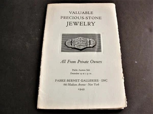 Valuable Precious Stone Jewelry-Published: Parke-Bernet Galleries,1949 Pamphlet. - Picture 1 of 12