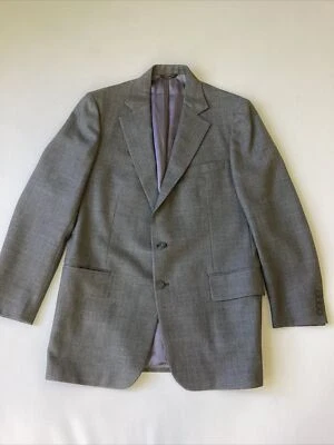 Blazer Dunhill New York Para Hombres 44 Gris Lana Pecho Único Oscuro Academia Negocios Foto 1 de 4