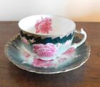 Unmarked Porcelain cup & saucer from collection - Hand Painted Flower Roses (#1)