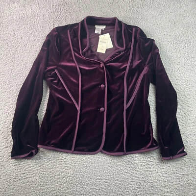 Camisa Coldwater Creek Terciopelo Botón Frontal Para Mujer 14 Manga Larga Granate Nueva Con Etiquetas Foto 1 de 4