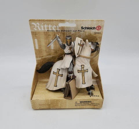 Mounted Knight With Sword Ritter Schleich Action Figure Toy Horse 70034 Rare NIB Cover