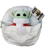 Disney Store Baby Yoda Grogu Holiday Cheer Xmas Plush Soft Cuddly Toy Star Wars