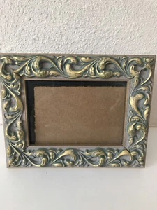 Scroll Brushed Gold & Green Gray Horizontal Vertical Picture Photo Frame 3x5 - Picture 1 of 9