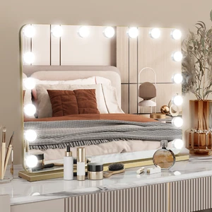 80x60 LED Schminkspiegel Hollywood mit abgerundeten Ecken Touch USB Dimmbar - Bild 1 von 9