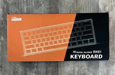 Royal Kludge RK61 Tri-Modes Brown Switches Black Wireless Keyboard, Hot-Swap - Image 1 of 4