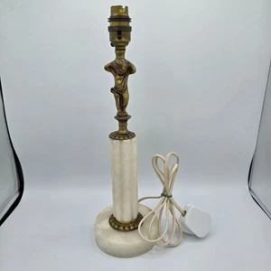Vintage Brass Cherub Lamp Base – Onyx Column Italian Mid-Century Style Working - Picture 1 of 22