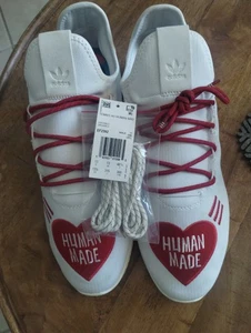 Adidas x Pharrell Tennis HU Human Made 'Love' Bianco/Rosso Uomo Taglia 13,5 - Foto 1 di 10